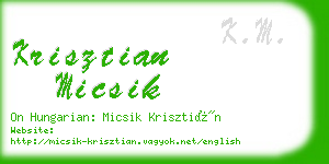 krisztian micsik business card